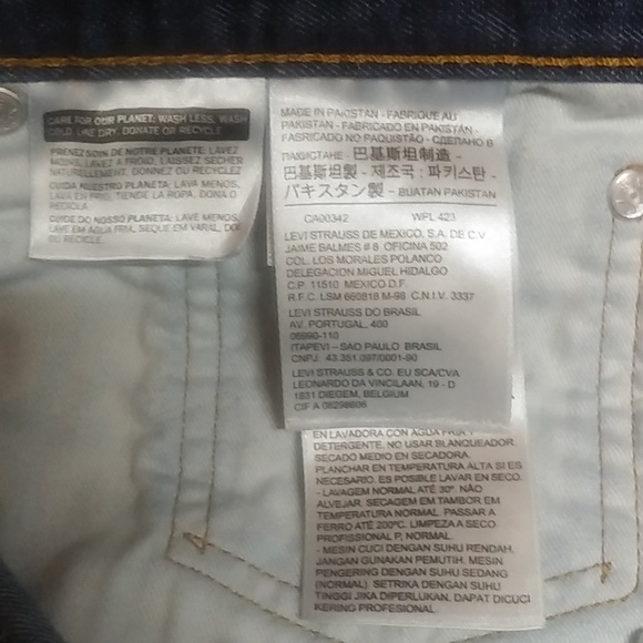 LEVIS 569 Men’s Loose Straight Fit Dark Wash Jeans 38x30 Yellow Stitching - Picture 5 of 6